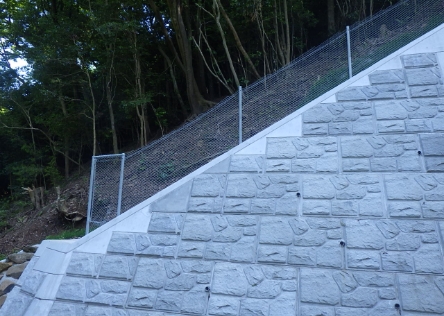 傾斜のある法肩